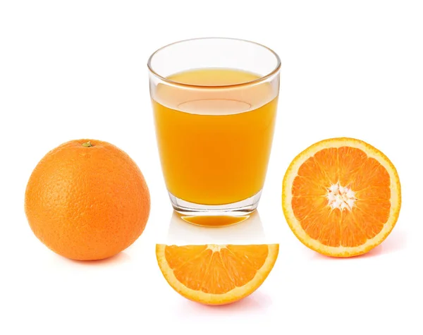 Čerstvé Oranžové Ovoce Šťávy Izolované Bílém — Stock fotografie
