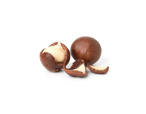 Nueces Macadamia Sobre Fondo Blanco — Foto de Stock