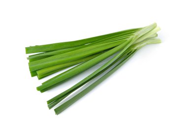 garlic chives (leek) isolated on white background clipart