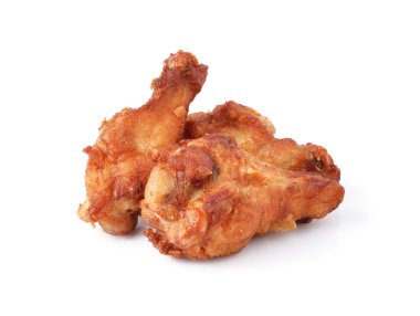 Beyaz arka planda kızarmış tavuk