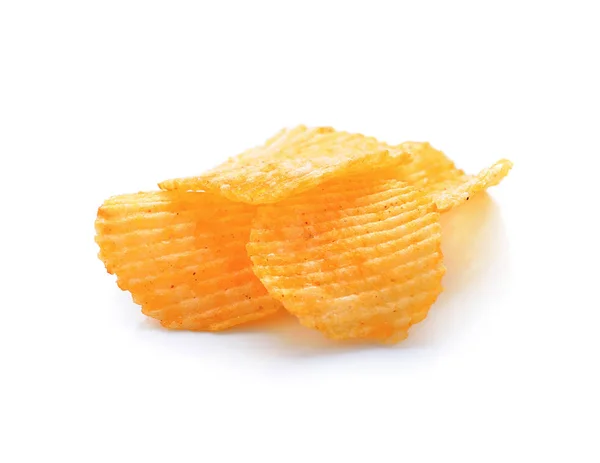 Potatis Chips Vit Bakgrund — Stockfoto