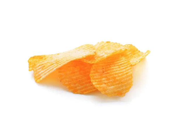 Potatis Chips Vit Bakgrund — Stockfoto