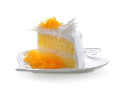 Beyaz zemin üzerine Hindistan cevizi pasta