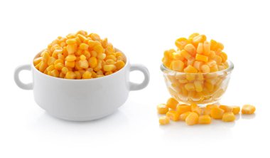 beyaz izole kase mısır