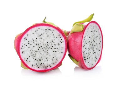 Beyaz arkaplanda Ejder Meyvesi izole.