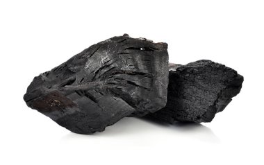 Beyaz arka plan üzerinde kömüre