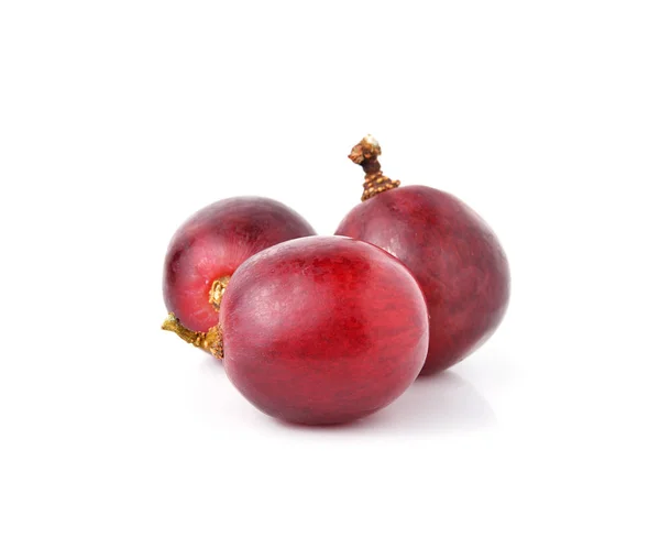 Красный Виноград Белом Фоне — стоковое фото