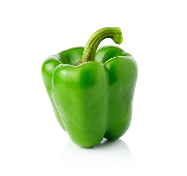 Groene Peper Witte Achtergrond — Stockfoto
