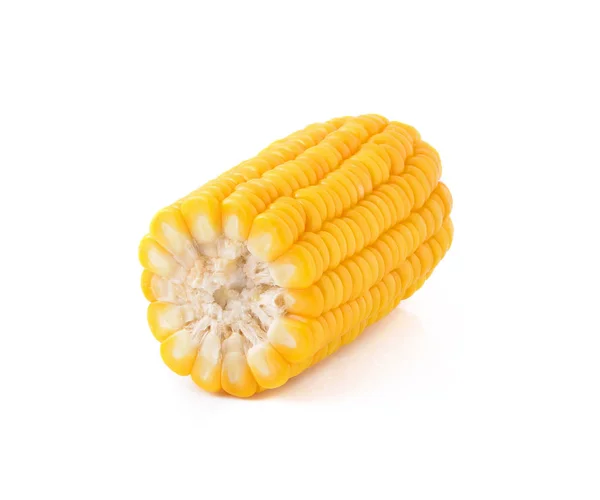 Kukurydza Odizolowana Białym Tle — Zdjęcie stockowe