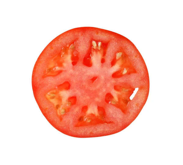 Tranche Tomate Isolée Sur Fond Blanc — Photo