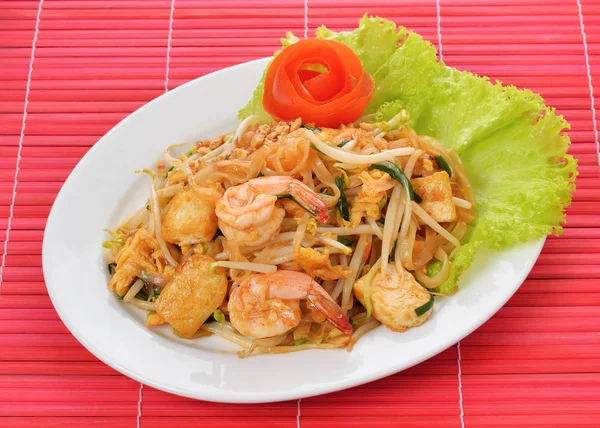 Garnélarák Pad Thai Thai Élelmiszer — Stock Fotó