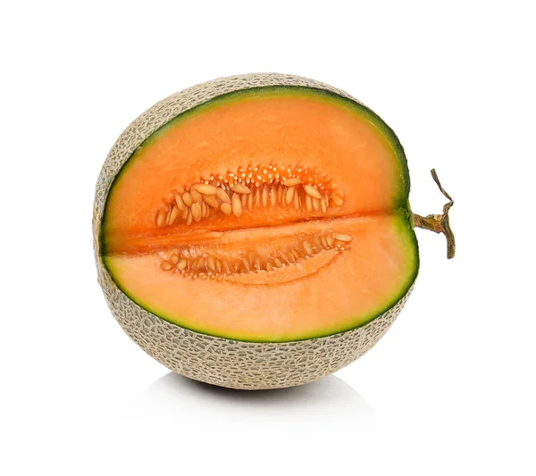 Cantaloupe Melon White Background — Stock Photo, Image