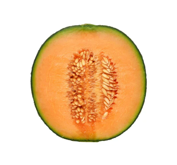 Melon Melonowy Białym Tle — Zdjęcie stockowe