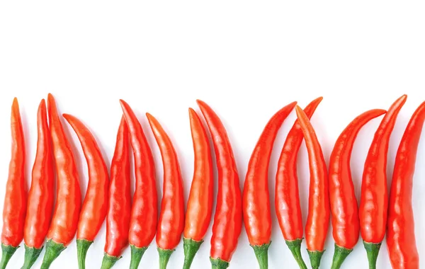 Rode Hete Chili Paprika Witte Achtergrond — Stockfoto