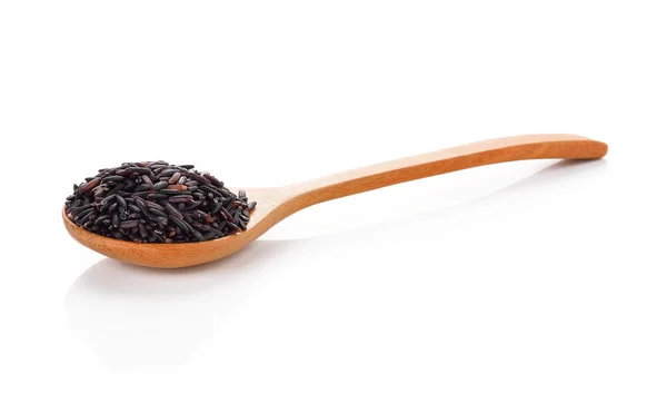 Riceberry 黒ジャスミン ライス 白で隔離 — ストック写真