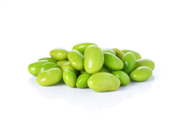 Green Soybeans White Background — Stock Photo, Image