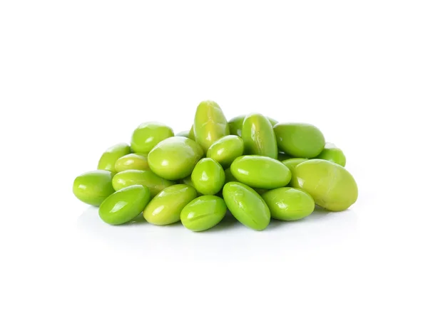 Green Soybeans White Background — Stock Photo, Image