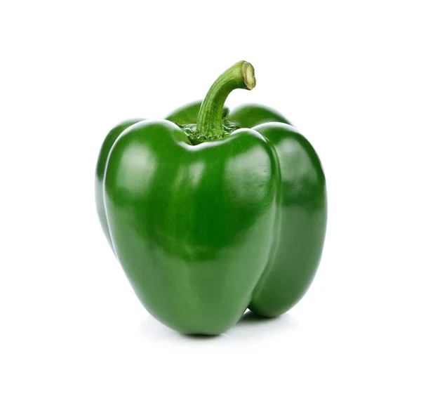 Πράσινη Πιπεριά Λευκό Φόντο — Φωτογραφία Αρχείου