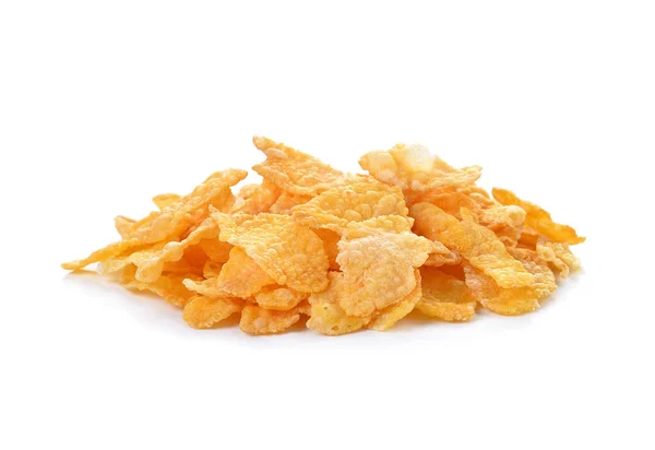 Högen Cornflakes Isolerad Vit — Stockfoto