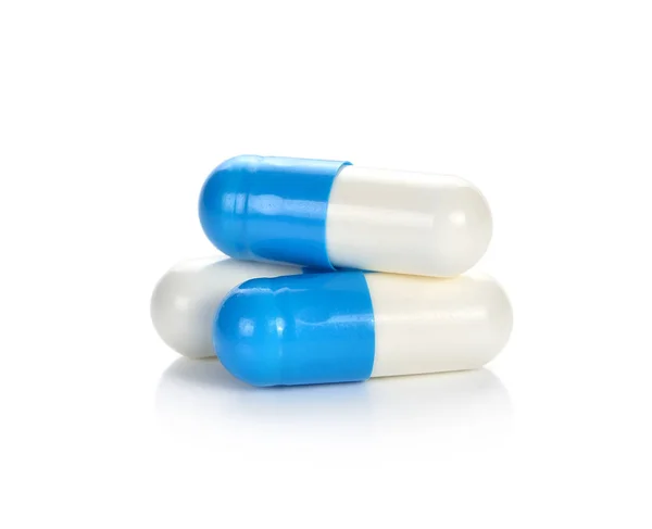 Kapsułki Tabletki Białym Tle — Zdjęcie stockowe