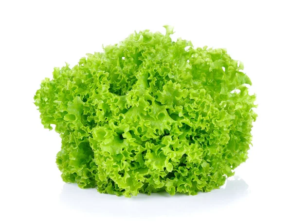 Fresh Green Lettuce Leaves Isolated White — Stock Photo, Image