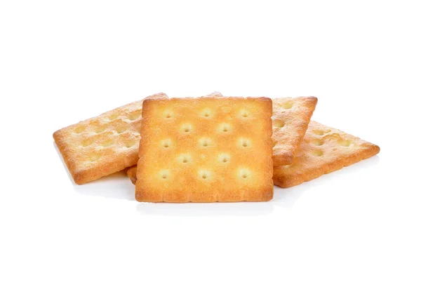 Biscuit Cracker Isolé Sur Fond Blanc — Photo