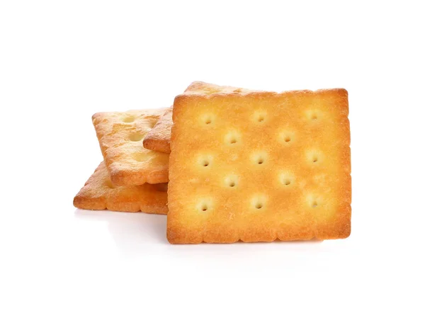 Cracker Keks Isoliert Auf Weißem Hintergrund — Stockfoto