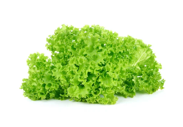 Friss Zöld Saláta Levelek Izolált Fehér — Stock Fotó