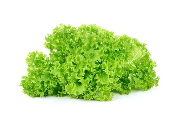 Hojas Lechuga Verde Fresca Aisladas Sobre Blanco — Foto de Stock