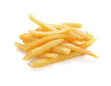 Beyaz arka planda izole edilmiş patates kızartması