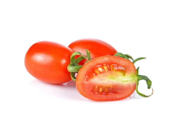 Tomates Cerises Isolées Sur Fond Blanc — Photo