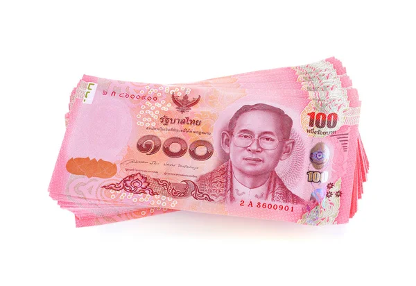 Thaiföld Pénzt Számlák Baht Deviza — Stock Fotó
