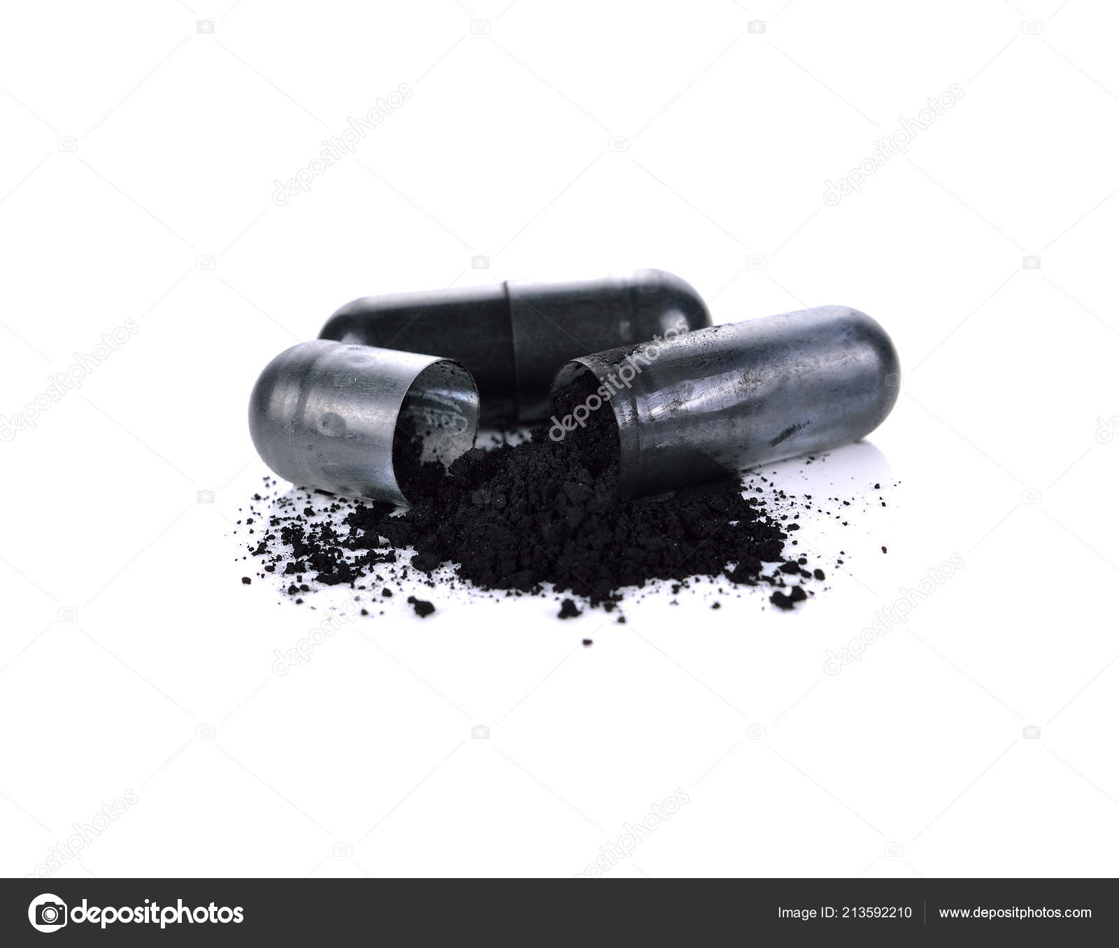 Charcoal Capsules Isolated White Background Stock Photo by ©soloist_nan