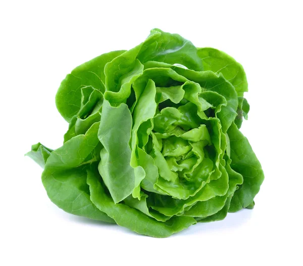 Frischer Grüner Salat Isoliert Auf Weißem — Stockfoto