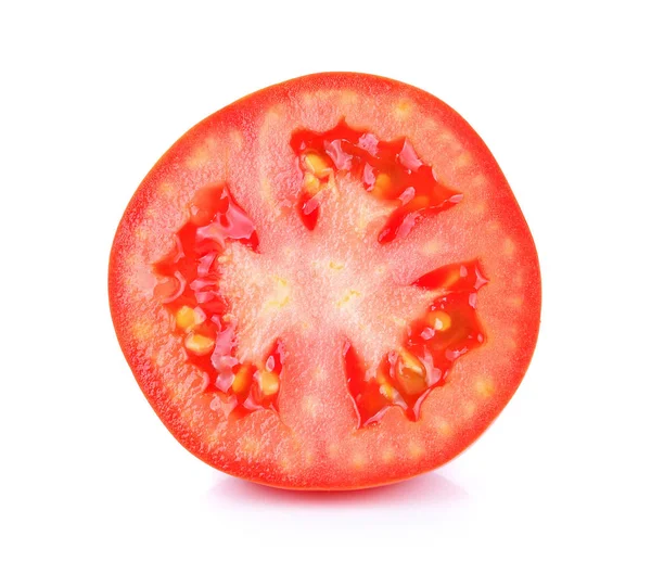 白い背景に隔離されたトマトスライス — ストック写真