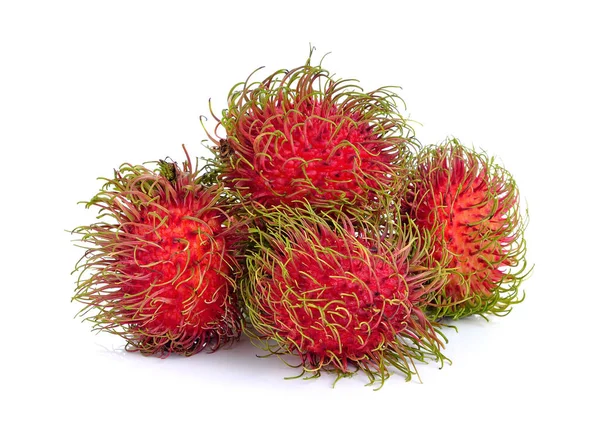 Rambutan tatlı lezzetli meyve beyaz arka planda izole