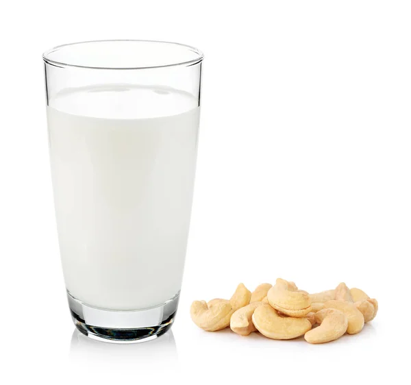 Молоко Орехом Кешью Белом Фоне — стоковое фото