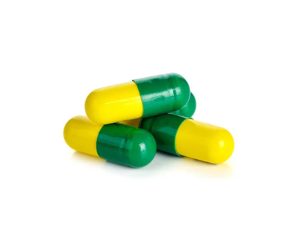 Pillen Capsules Witte Achtergrond — Stockfoto