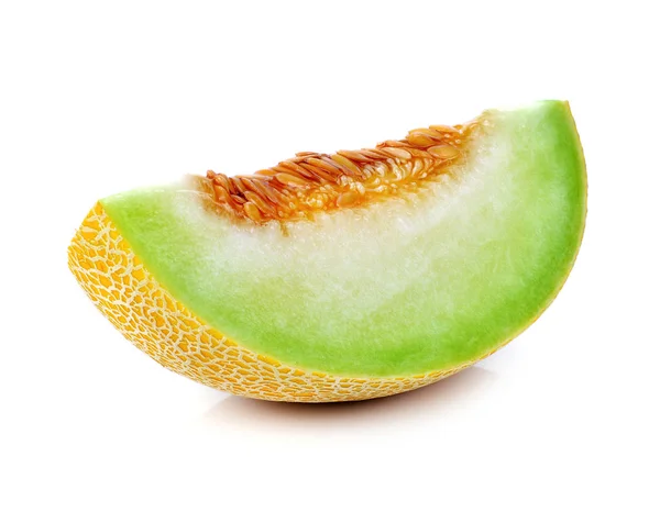 Cantaloupe Melonenscheiben Auf Weißem Hintergrund — Stockfoto