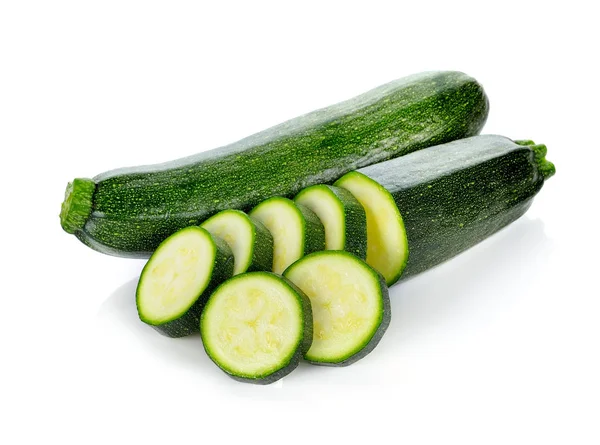 Grüne Zucchini Gemüse Isoliert Auf Weiß — Stockfoto