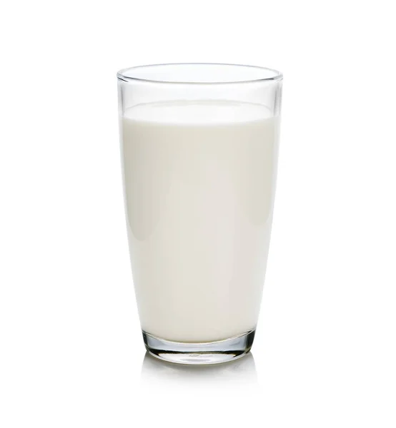 Glas Mjölk Isolerad Vitt — Stockfoto
