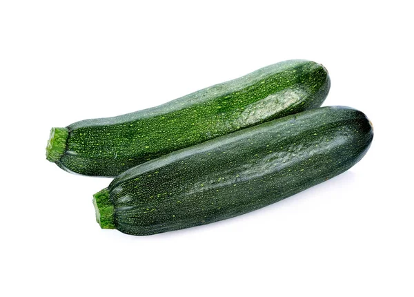 Grön Zucchini Grönsaker Isolerad Vit — Stockfoto