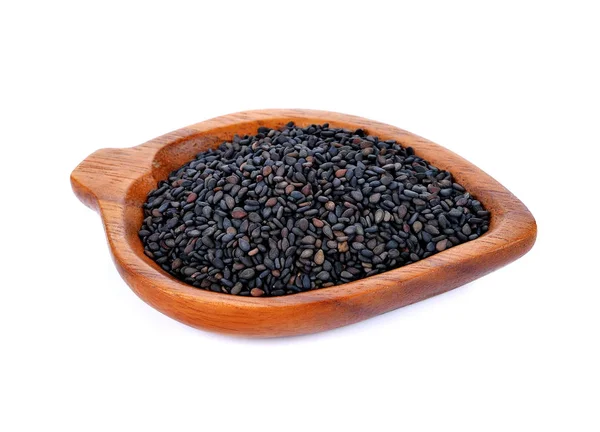 Black Sesame Seeds Isolated White Background — Stock Photo, Image