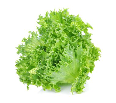 Beyaz arka plan üzerinde izole yeşil salata.