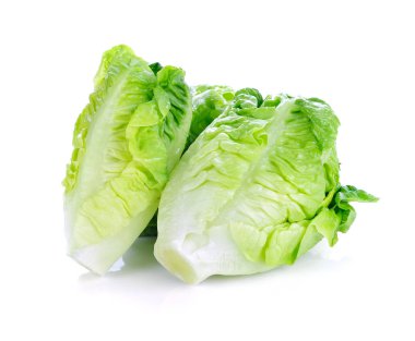 Beyaz arkaplanda taze marul (bebek cos)