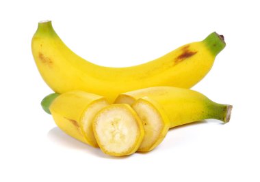 Beyaz arkaplanda izole muzlar