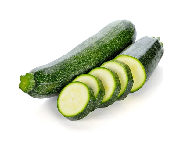 Zucchine Fresche Isolate Bianco — Foto Stock