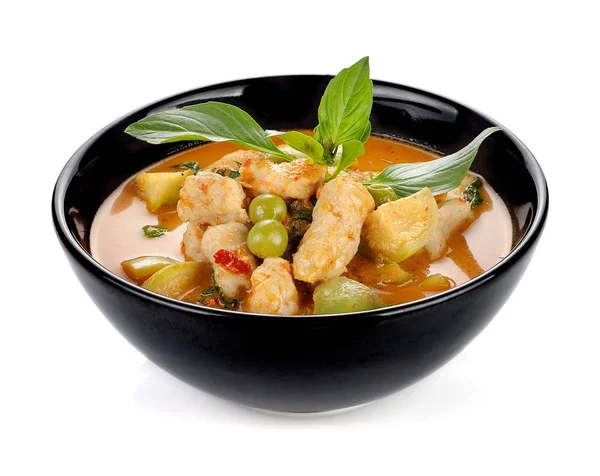 Schweinefleisch Curry Thailändische Küche Auf Weißem Hintergrund — Stockfoto