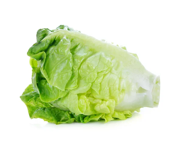 Zöld Saláta Izolált Fehér Háttér — Stock Fotó