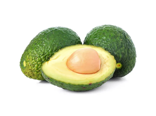 Verse Avocado Geïsoleerd Witte Achtergrond — Stockfoto